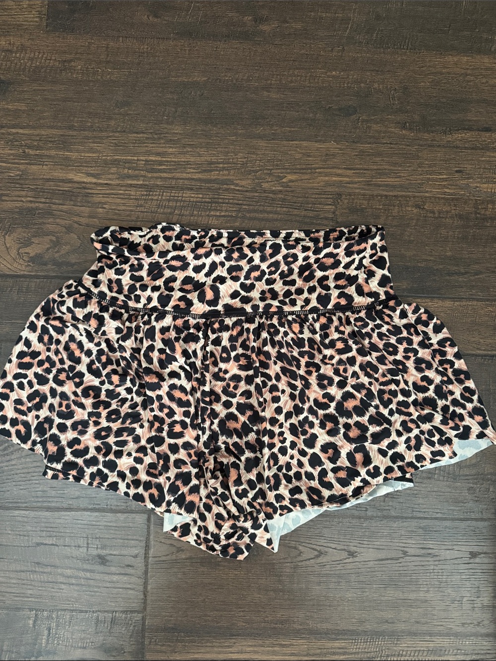 Women’s Leopard Print Athletic Shorts - leopard - flowy, shorts underneath